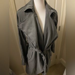 Gray Cardigan Jacket with Belt